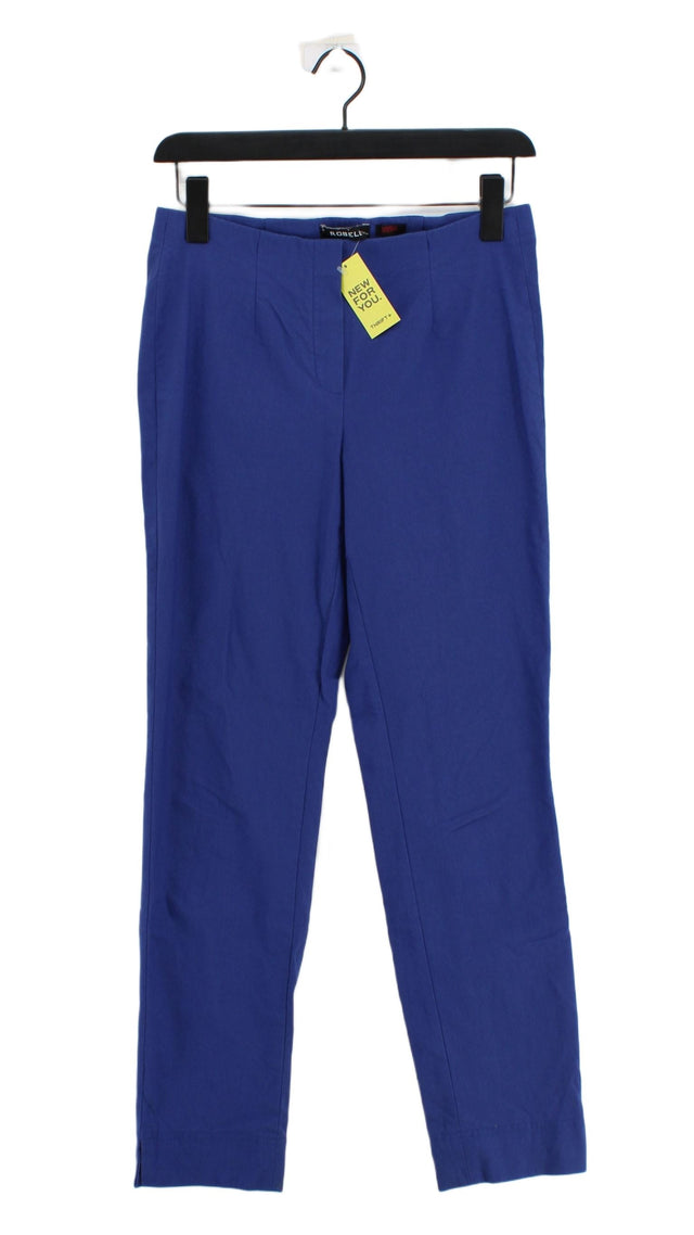 Robell Women's Suit Trousers W 28 in Blue Viscose with Elastane, Polyamide