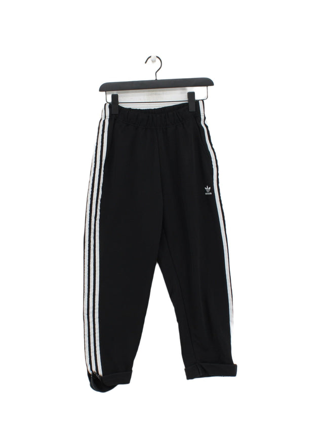 Adidas Women's Sports Bottoms UK 10 Black Polyester with Cotton