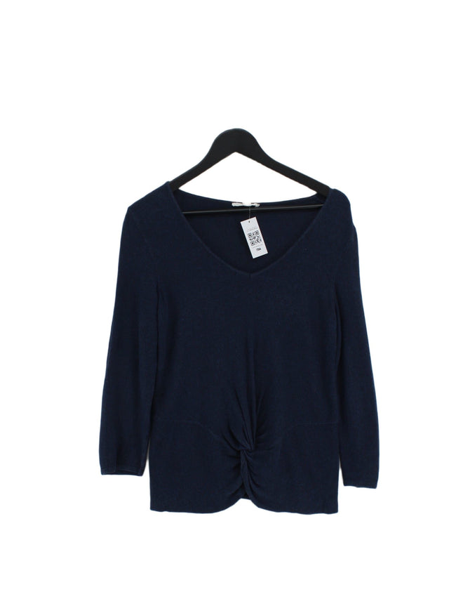 White Stuff Women's Top UK 6 Blue Cotton with Lyocell Modal