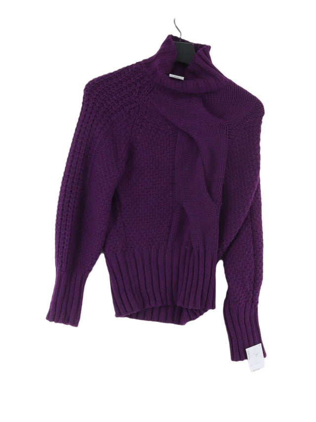 Massimo Dutti Women's Jumper M Purple Wool with Polyamide, Viscose