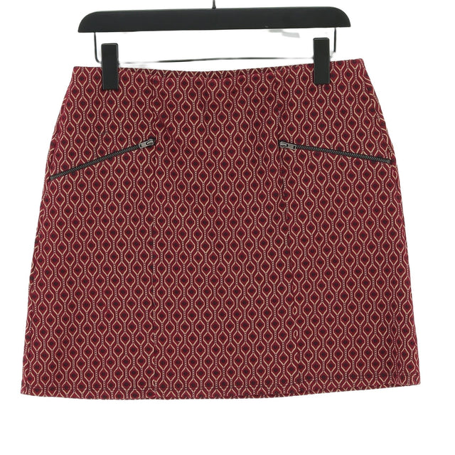 New Look Women's Mini Skirt UK 14 Red Polyester with Cotton, Elastane