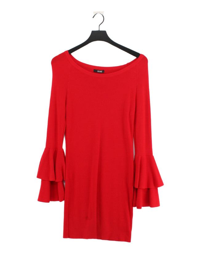 Quiz Women's Midi Dress M Red Viscose with Nylon