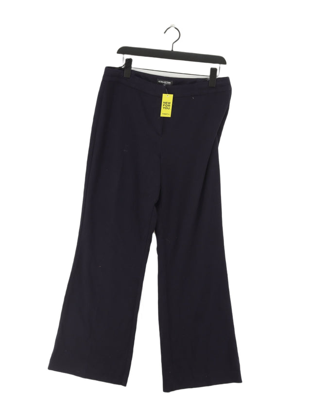 The Collection Women's Suit Trousers UK 14 Blue Polyester with Viscose