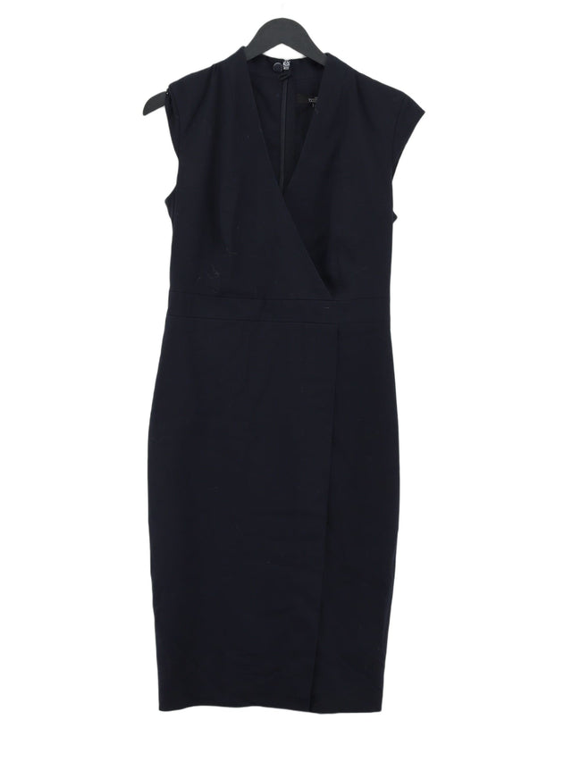 Next Women's Midi Dress UK 6 Blue Polyester with Elastane, Viscose