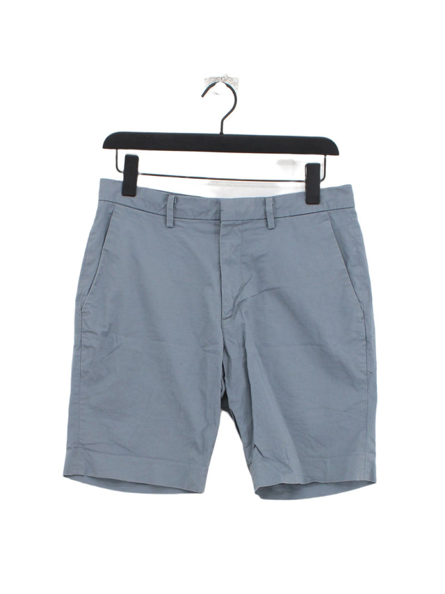 Uniqlo Men's Shorts W 27 in Blue Cotton with Elastane