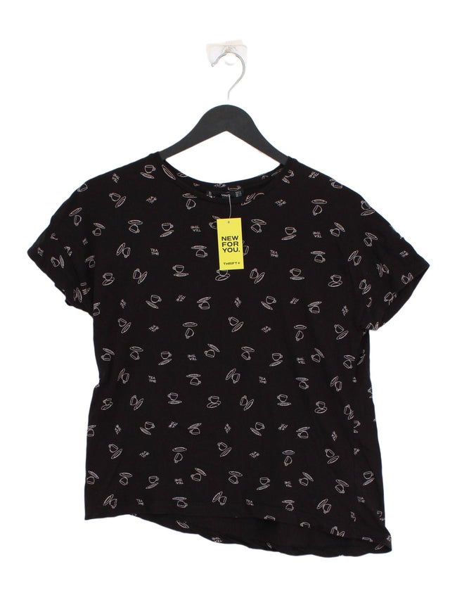 MNG Women's T-Shirt S Black 100% Cotton