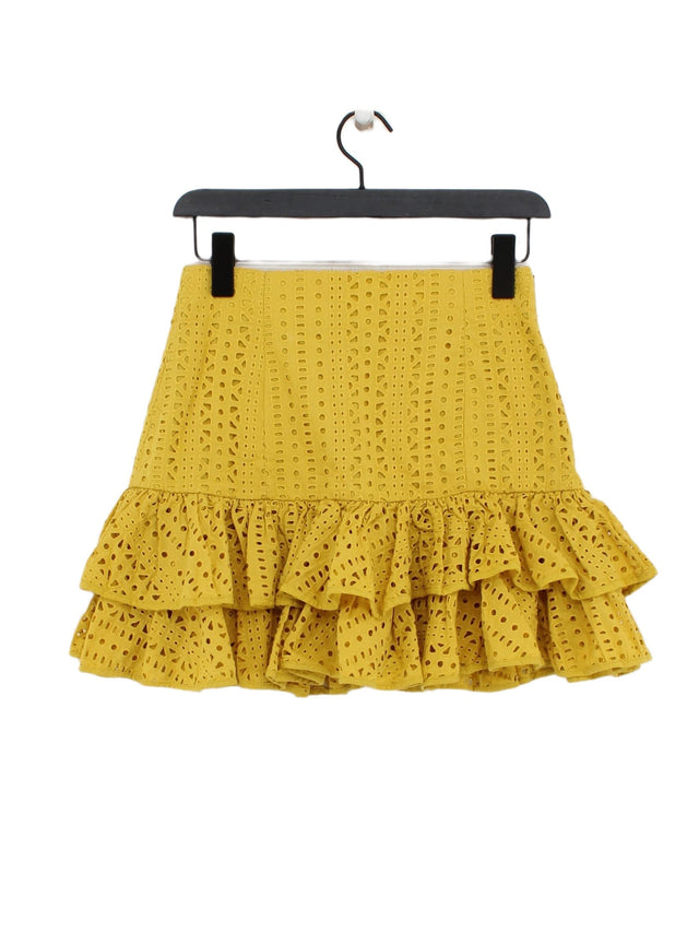 Zara Women's Mini Skirt S Yellow 100% Other