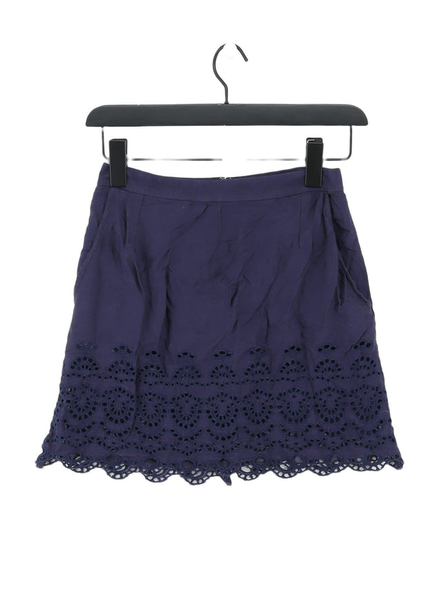 Jack Wills Women's Midi Skirt UK 8 Blue Viscose with Cotton