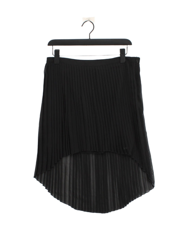 Zara Basic Women's Midi Skirt M Black 100% Polyester
