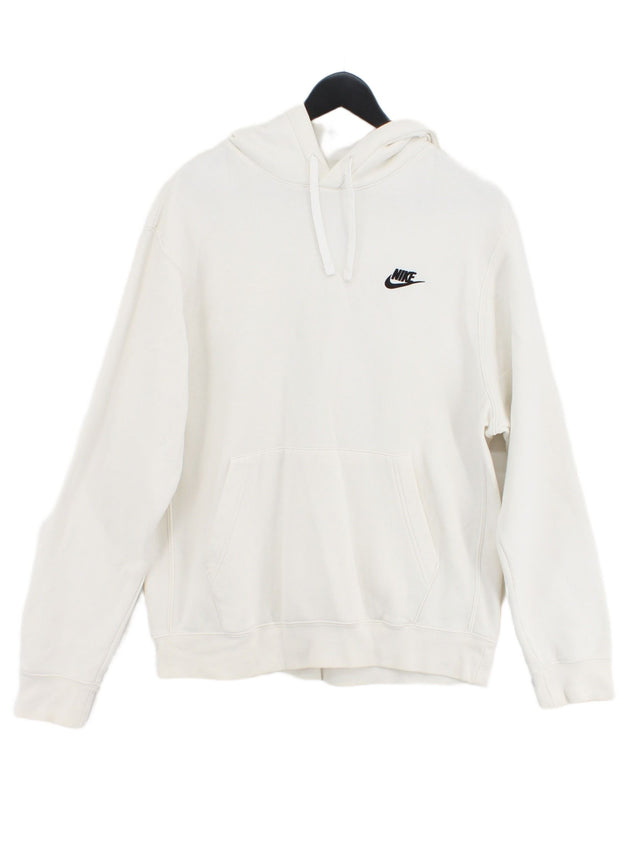 Nike Men's Hoodie M Cream Cotton with Polyester