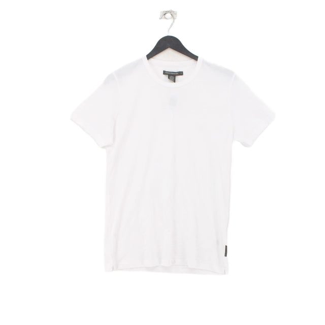 French Connection Men's T-Shirt S White 100% Cotton