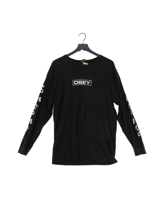 Obey Men's Shirt L Black 100% Cotton
