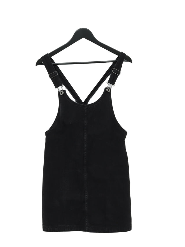 Jack Wills Women's Midi Dress UK 8 Black 100% Cotton