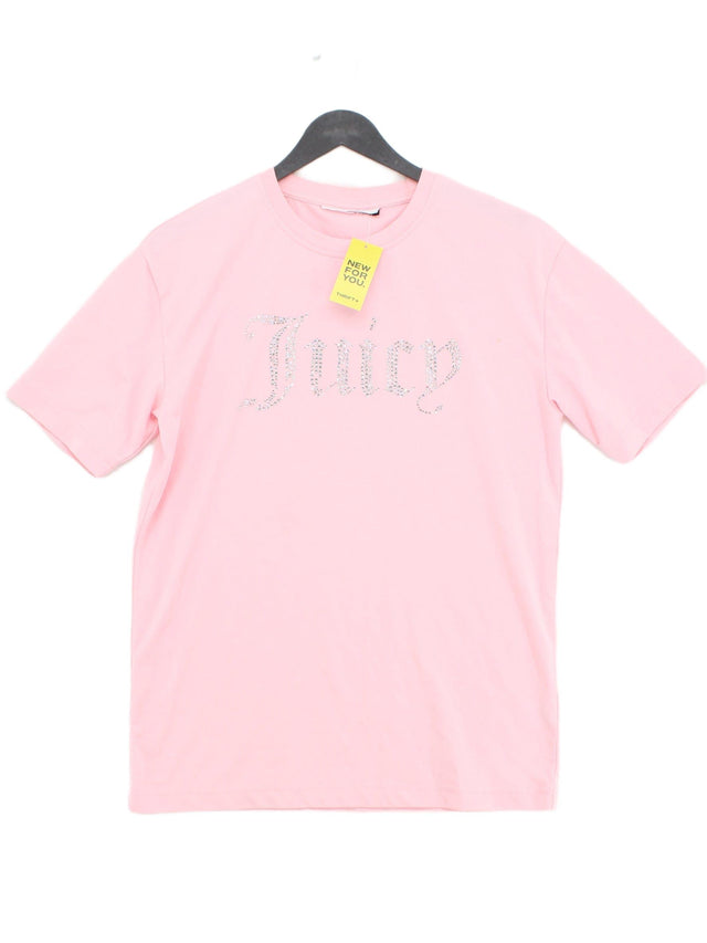 Juicy Couture Women's T-Shirt M Pink Cotton with Polyester