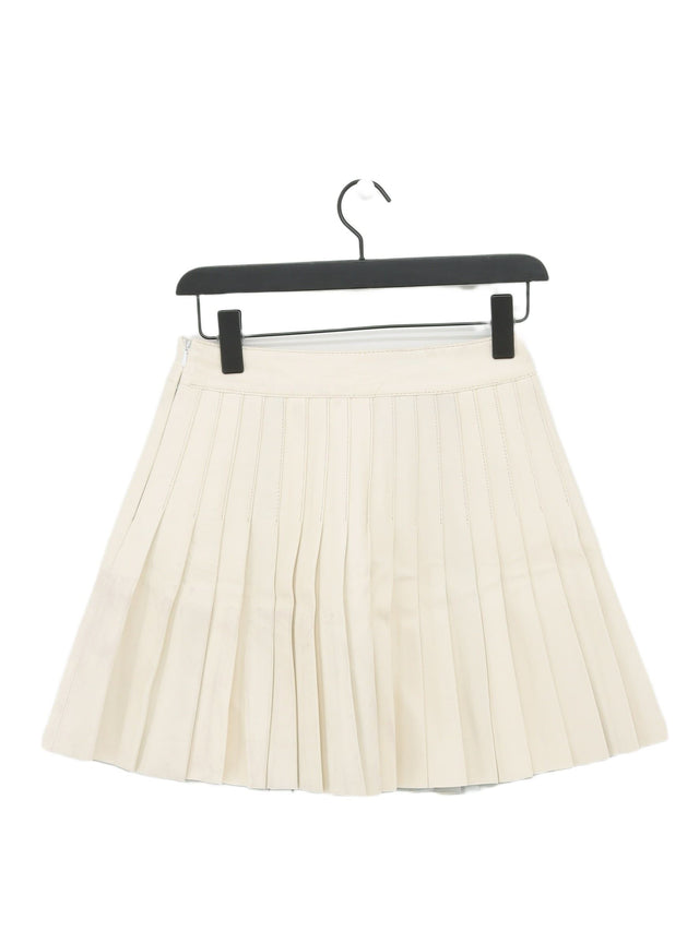 Bolongaro Trevor Women's Mini Skirt S Cream Leather with Cotton