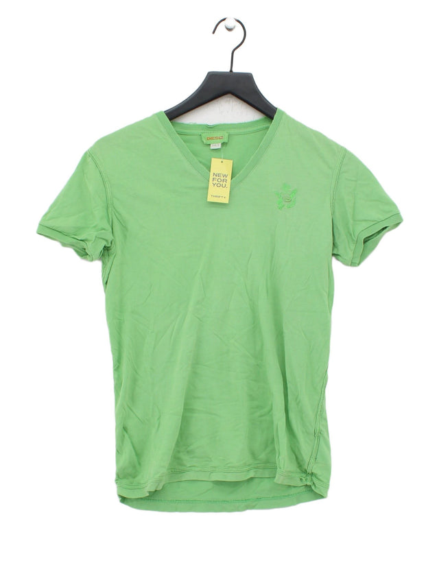 Diesel Men's T-Shirt S Green 100% Cotton