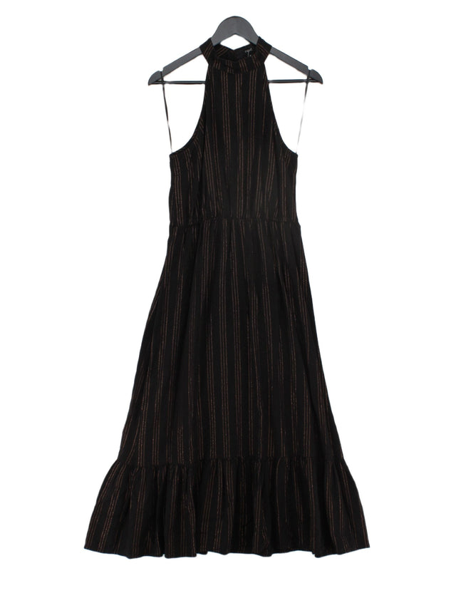 Next Women's Maxi Dress UK 6 Black Linen with Viscose