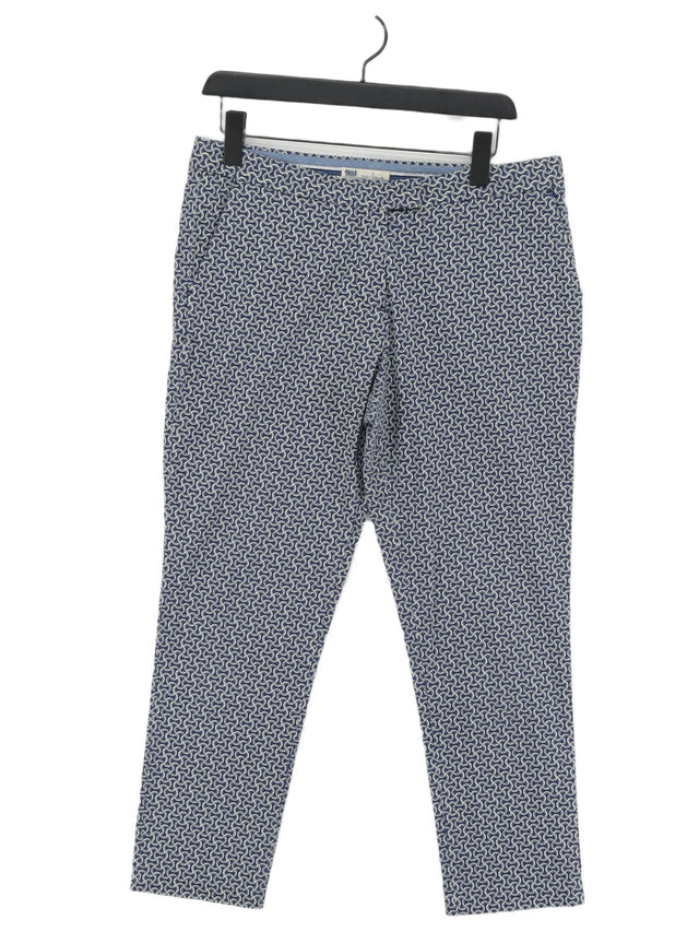 Seasalt Women's Suit Trousers UK 14 Blue Cotton with Elastane