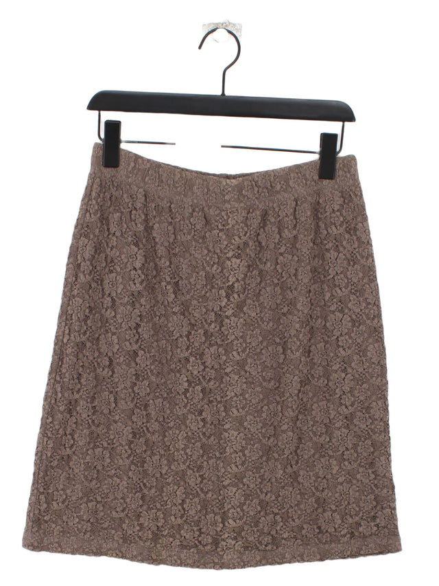 Myrine Women's Midi Skirt M Brown Cotton with Nylon, Spandex, Viscose