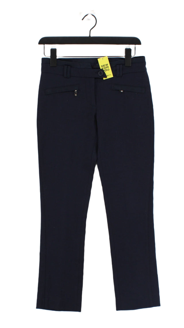 Pinko Women's Suit Trousers UK 6 Blue Wool with Elastane, Viscose