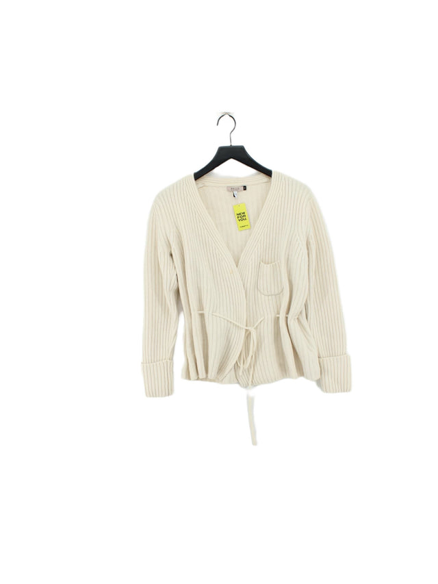Bruce Oldfield Women's Cardigan UK 16 Cream Wool with Cashmere