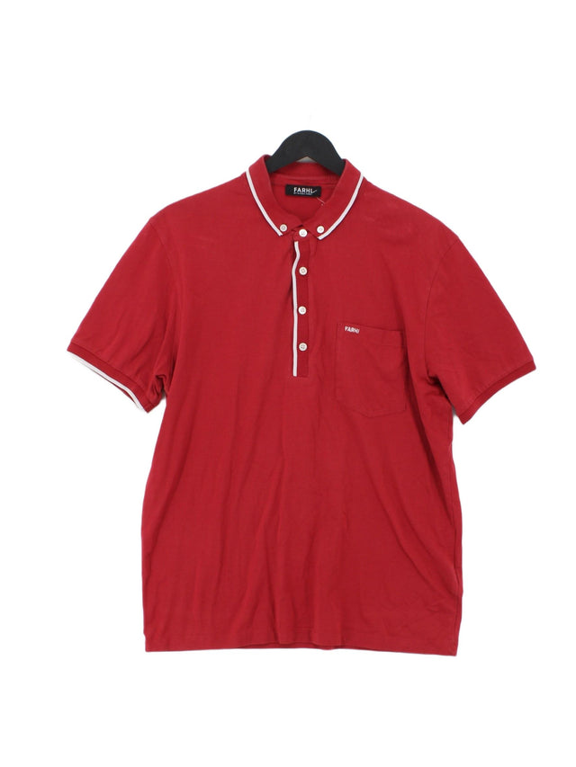 Farhi Men's Polo L Red 100% Other