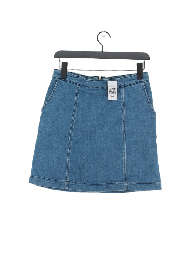 Oasis Women's Mini Skirt UK 10 Blue Cotton with Elastane