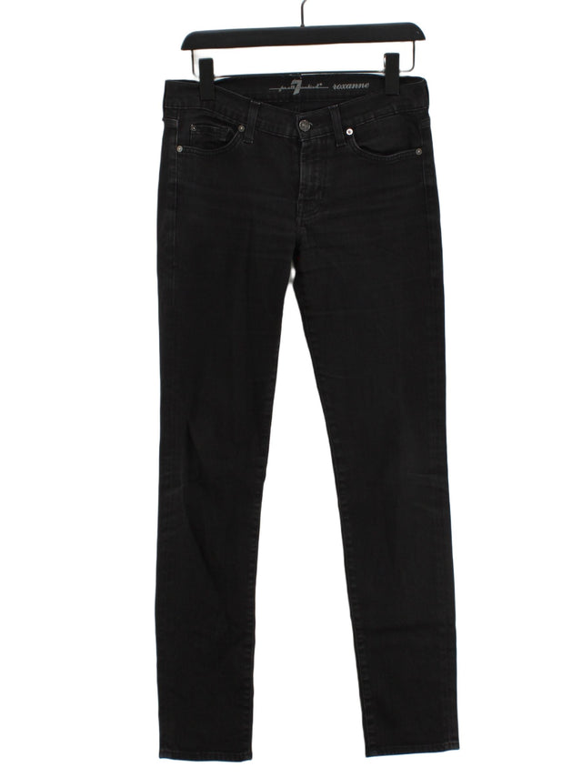 7 For All Mankind Women's Jeans W 29 in Black Cotton with Elastane, Polyester