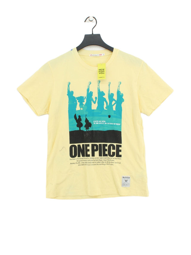 Uniqlo Men's T-Shirt S Yellow 100% Cotton