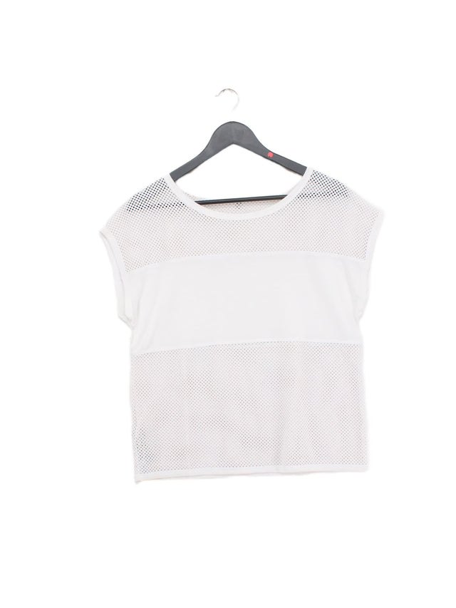 Lorna Jane Women's T-Shirt M White Cotton with Elastane, Polyester