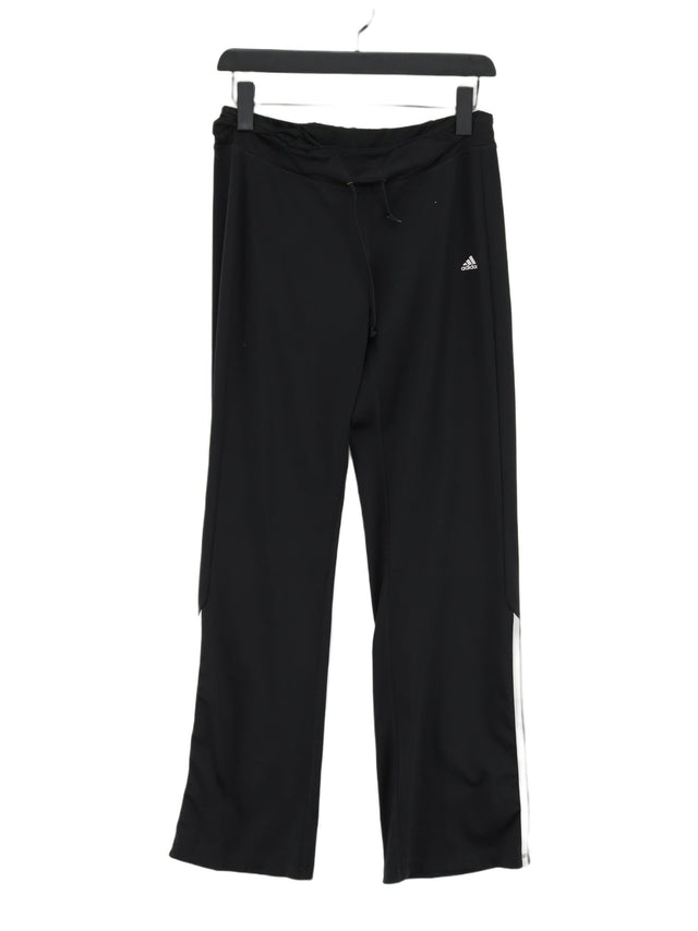 Adidas Women's Sports Bottoms UK 12 Black Polyester with Elastane