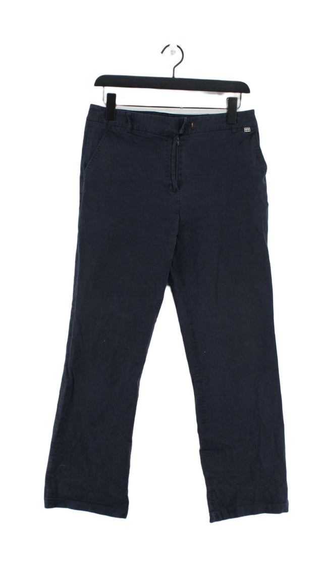 Aquascutum Women's Trousers UK 12 Blue Cotton with Elastane