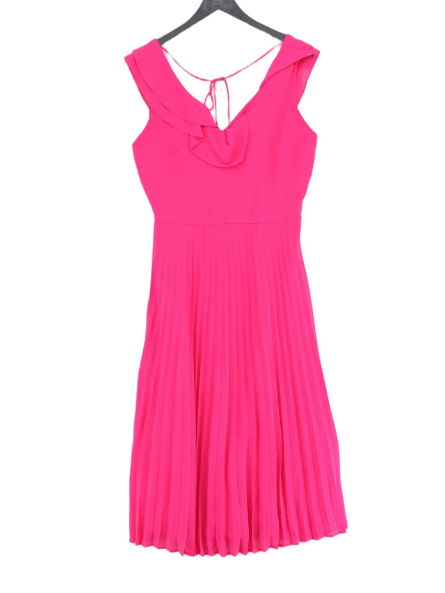 Warehouse Women's Midi Dress UK 10 Pink 100% Polyester
