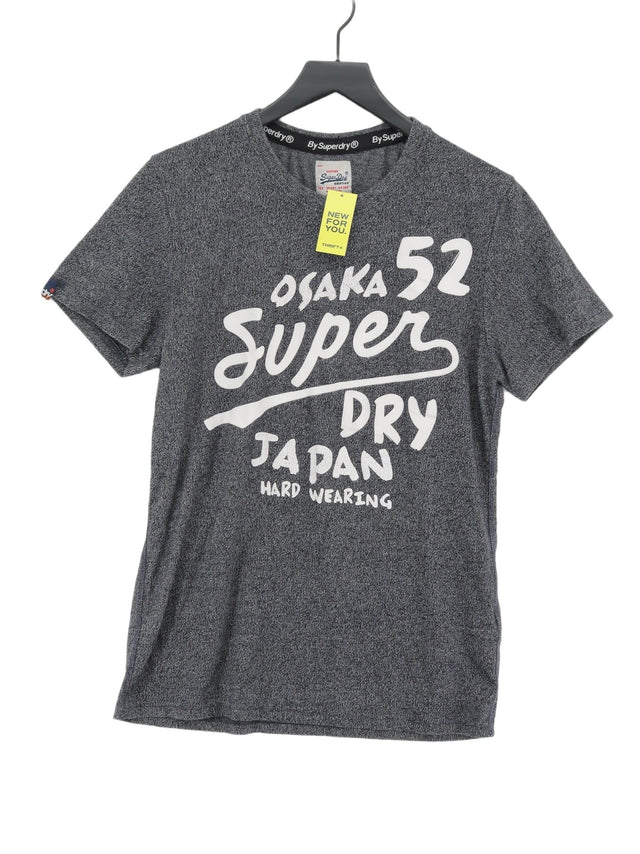 Superdry Men's T-Shirt S Grey Cotton with Polyester