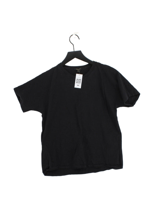 Massimo Dutti Women's T-Shirt XS Black 100% Cotton