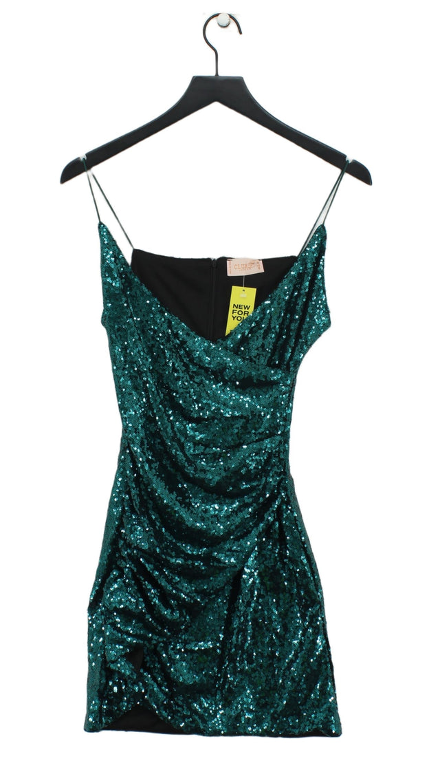 Club London Women's Midi Dress UK 8 Green 100% Polyester
