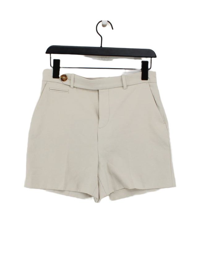 Zara Women's Shorts S Cream Polyester with Elastane