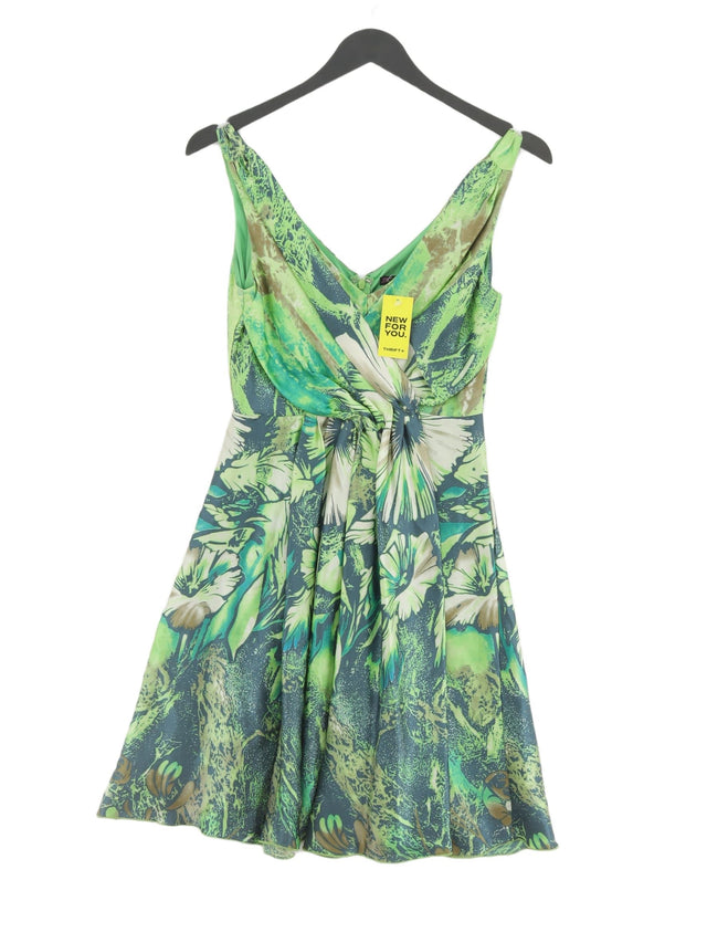 Traffic People Women's Midi Dress XS Green 100% Silk