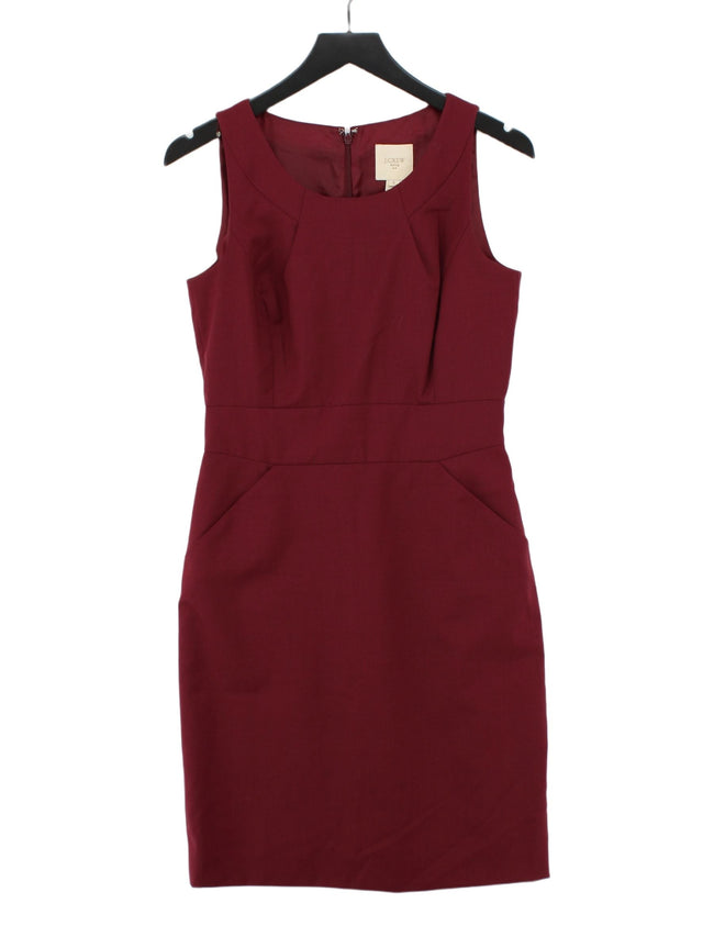 J. Crew Women's Midi Dress UK 10 Red Wool with Polyester