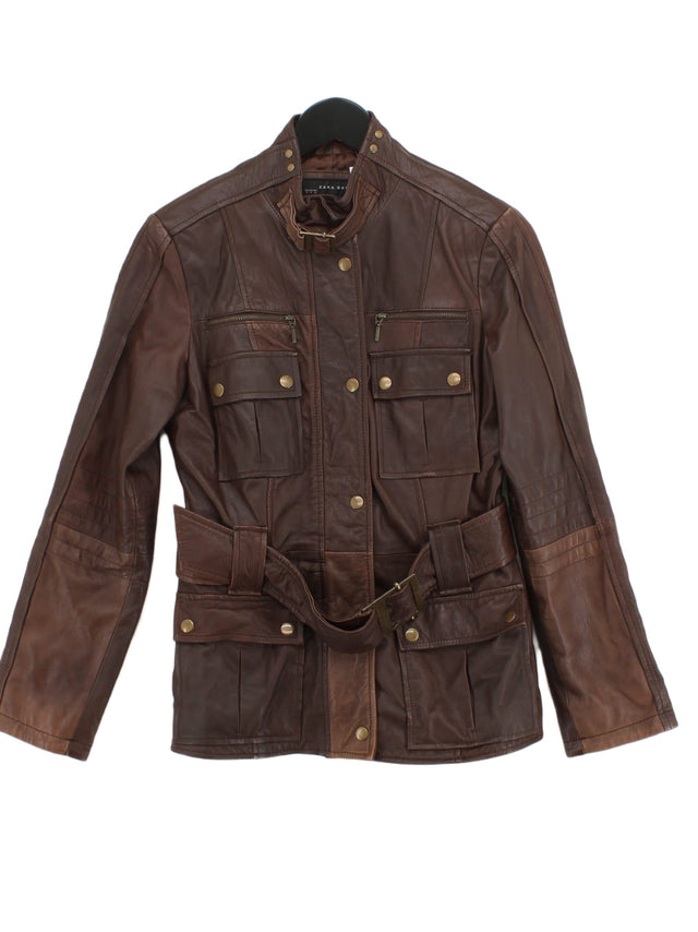 Zara Women's Jacket M Brown 100% Leather
