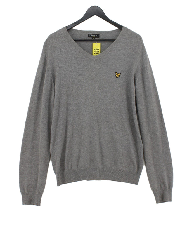 Lyle & Scott Men's Jumper L Grey 100% Cotton