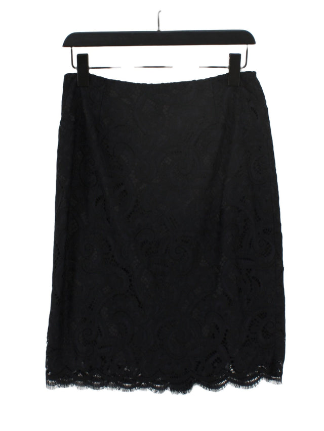 Lilly Pulitzer Women's Midi Skirt UK 12 Black Polyester with Nylon