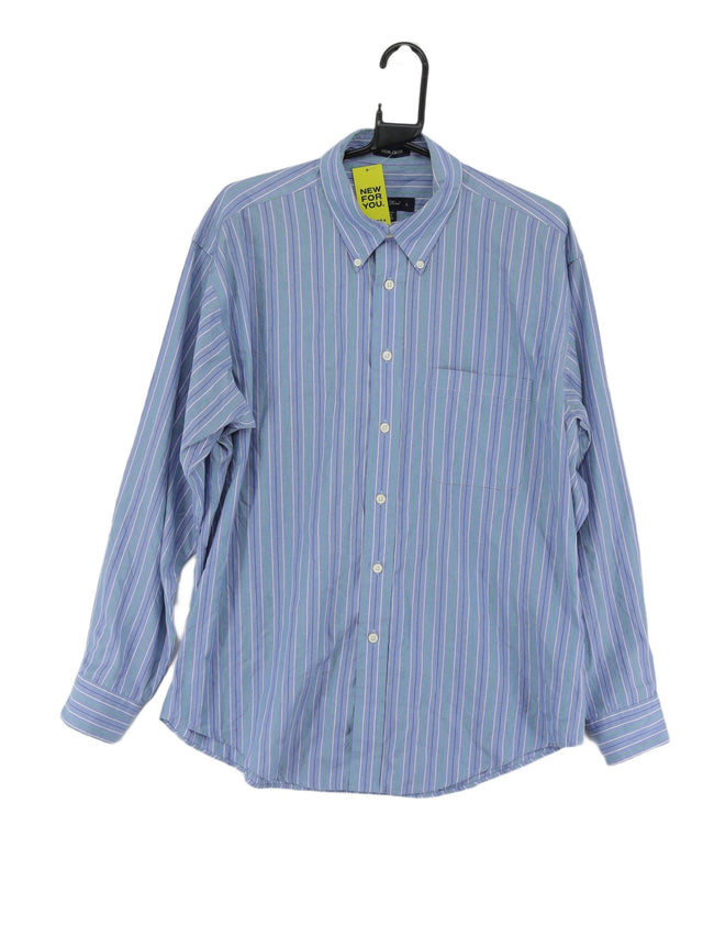Vintage Joseph & Feiss Men's Shirt L Blue 100% Cotton