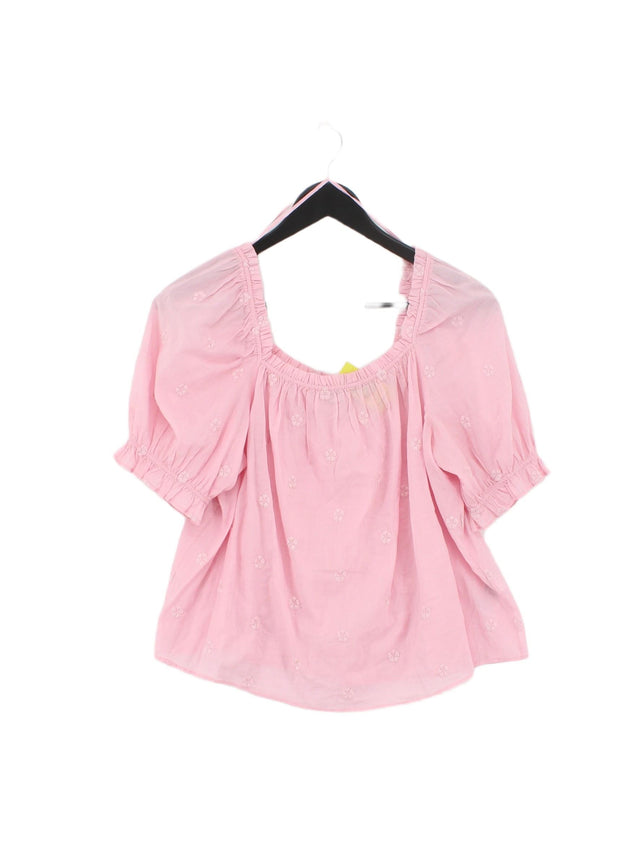 & Other Stories Women's Blouse UK 10 Pink 100% Cotton