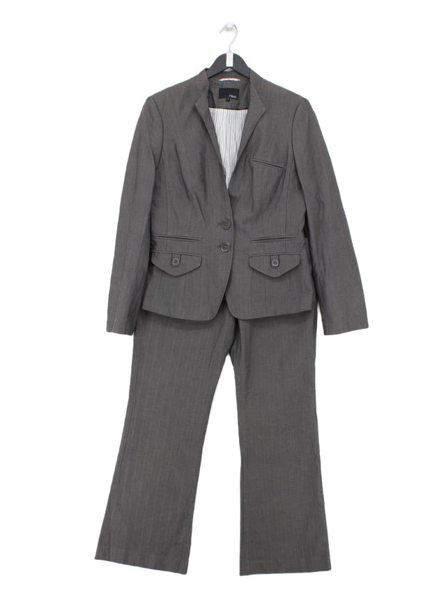 Next Women's Two Piece Suit UK 12 Grey Cotton with Other