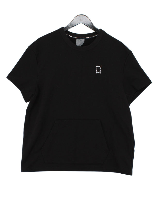 Puma Women's T-Shirt L Black Cotton with Elastane, Polyester