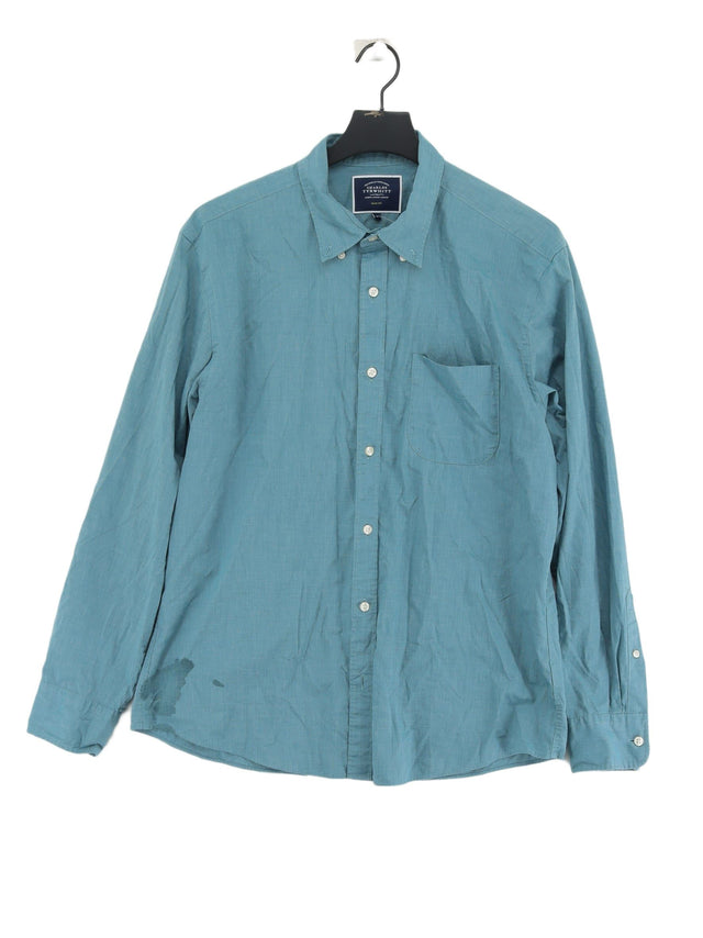 Charles Tyrwhitt Men's Shirt L Blue 100% Cotton