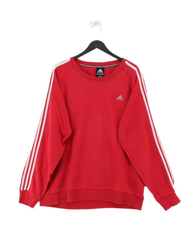Adidas Men's Jumper XL Red Cotton with Polyester