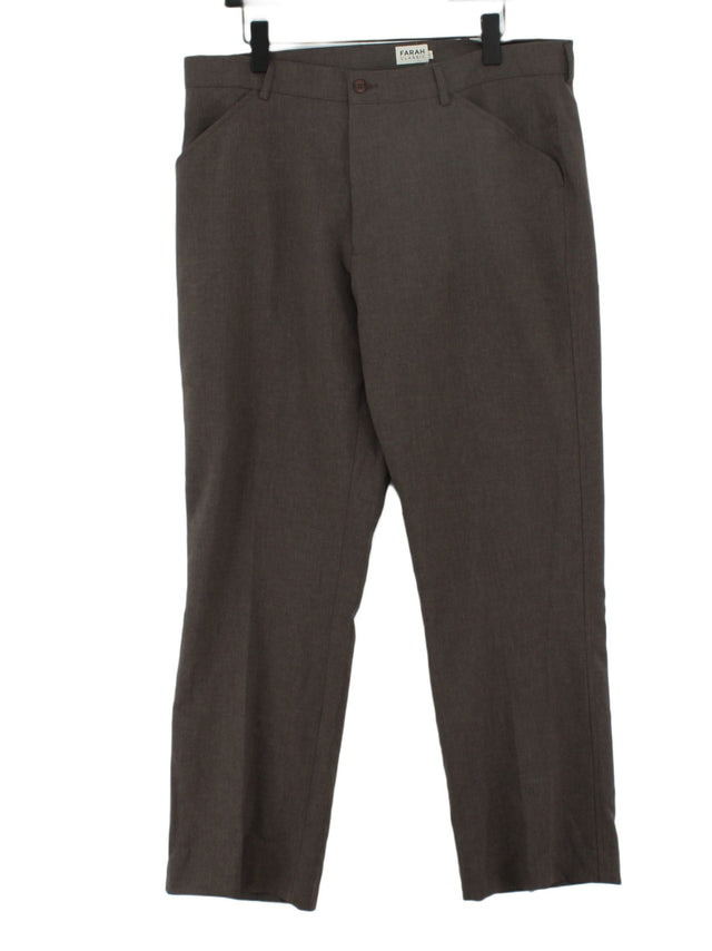 Farah Women's Suit Trousers W 38 in; L 31 in Brown 100% Polyester