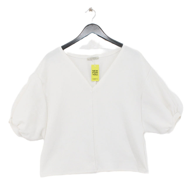 Zara Women's T-Shirt L White Polyester with Elastane